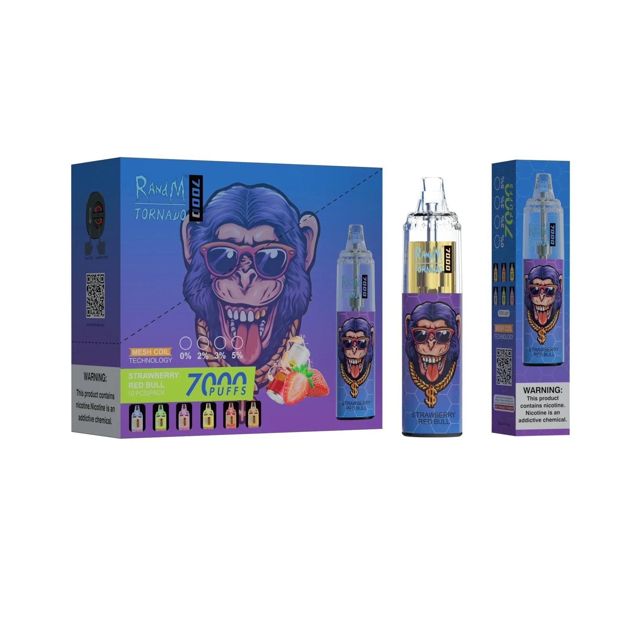 RAndMTornado7000Puffs Strawberry Red Bull