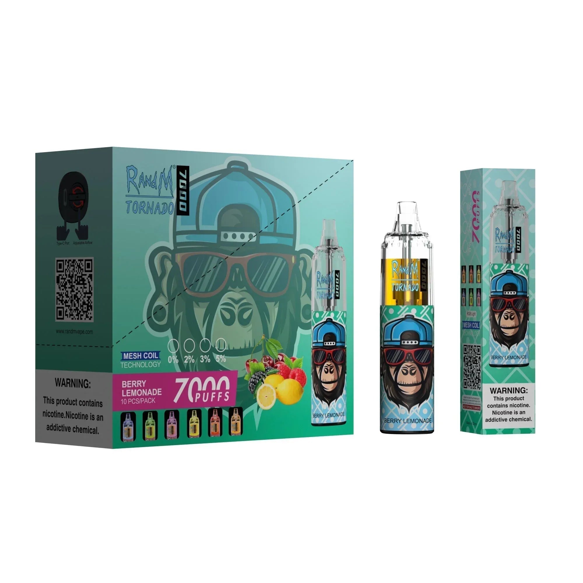 RAndM Tornado 7000 Puffs Berry Lemonade