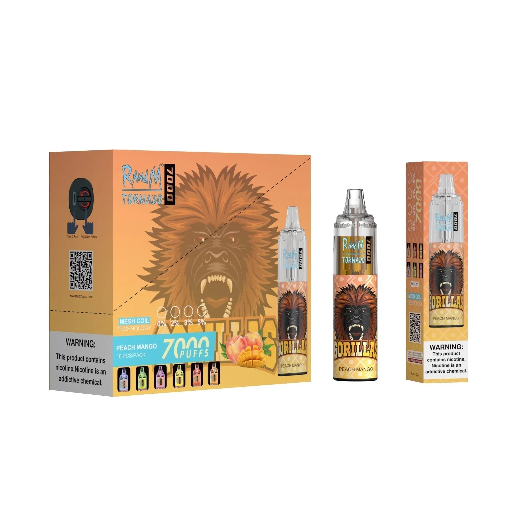 RAndM Tornado 7000 Puffs Peach Mango
