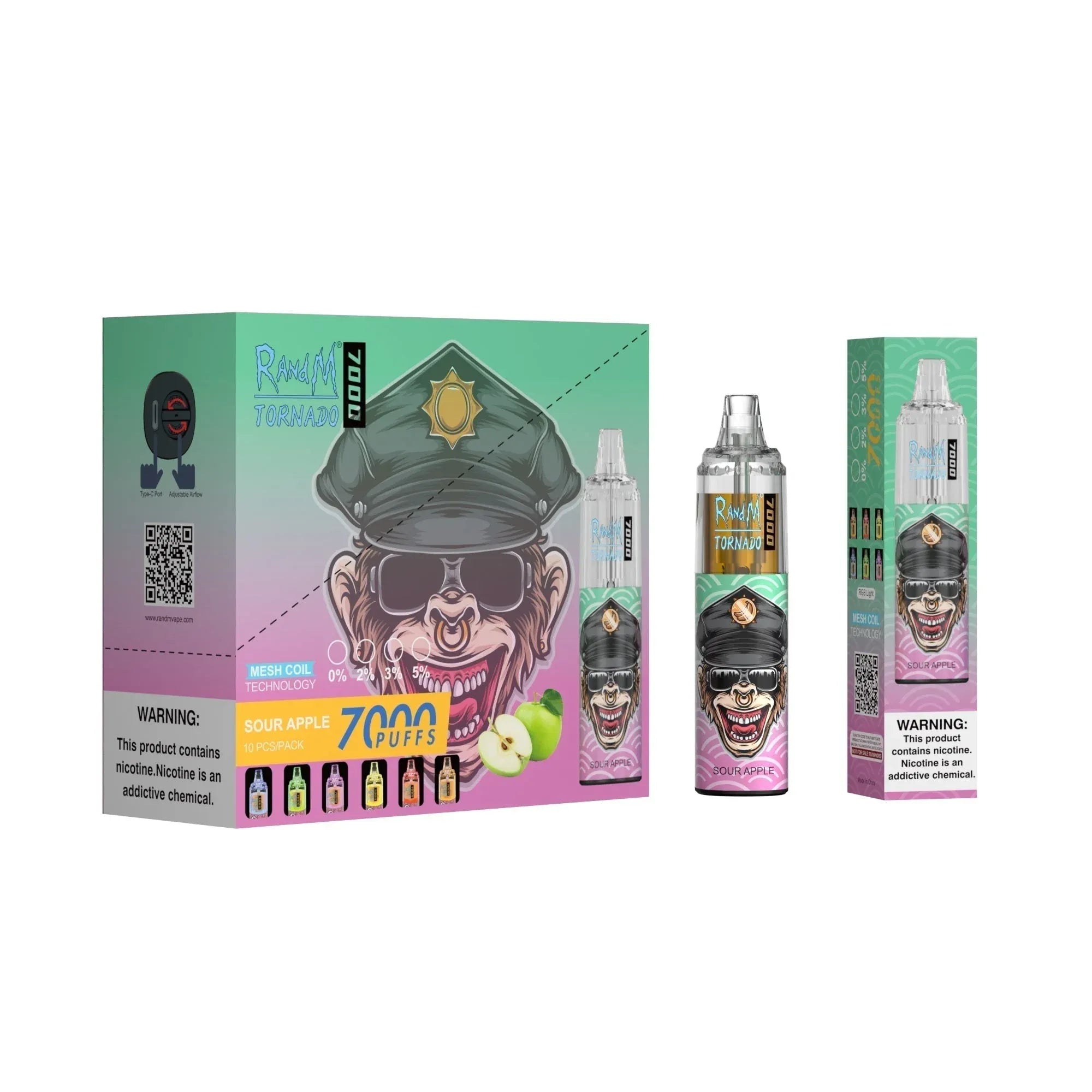 RAndM Tornado 7000 Puffs Sour Apple