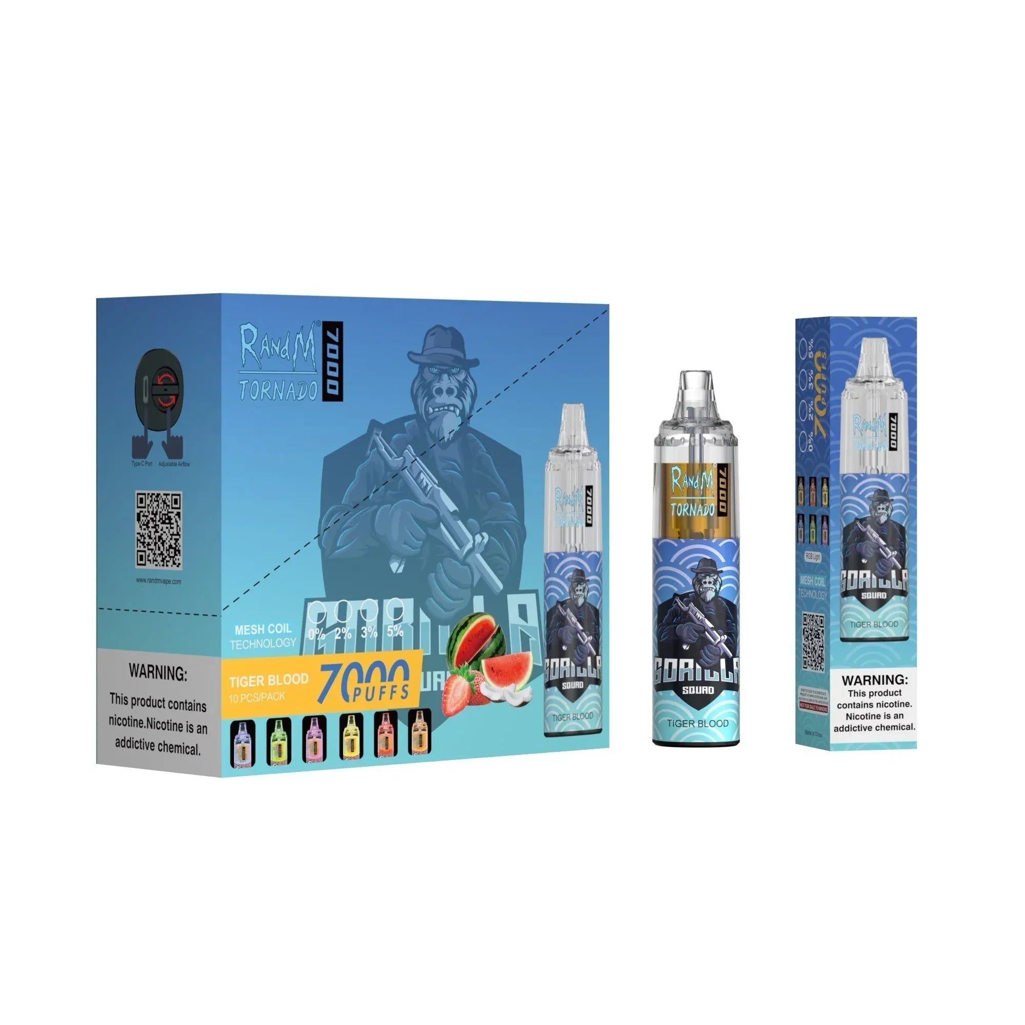 RAndM Tornado 7000 Puffs Tier Blood