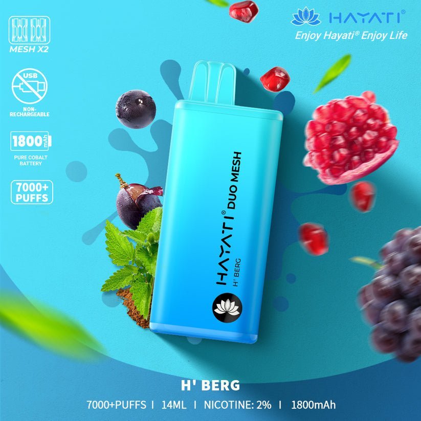 Hayati Duo Mesh 7000 Puffs Disposable Vape Bar Pod Kit #Simbavapes#